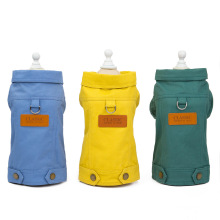 Hot Sales SOft high quality colored Jeans Dog Jacket Clothes With Ring For Leash